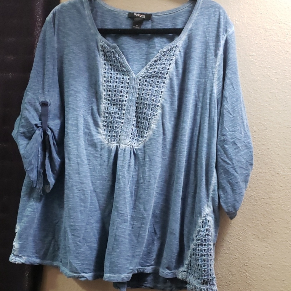 Blue acid wash shirt